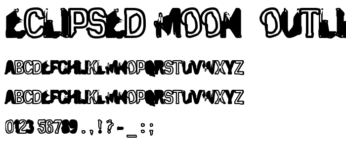 Eclipsed Moon  Outline font